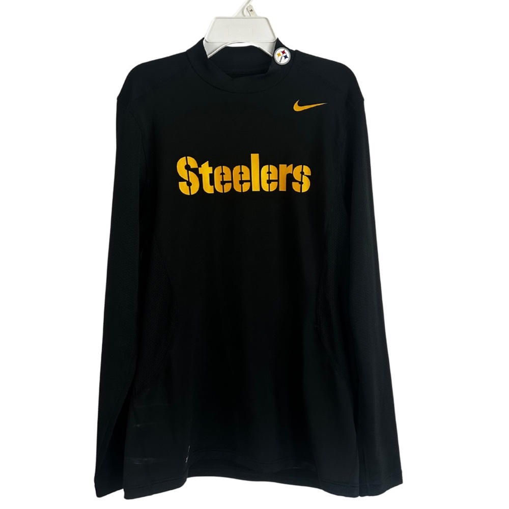 Nike Dri-Fit Official NFL Pittsburgh Steelers Long Sleeve Mock Neck Top
